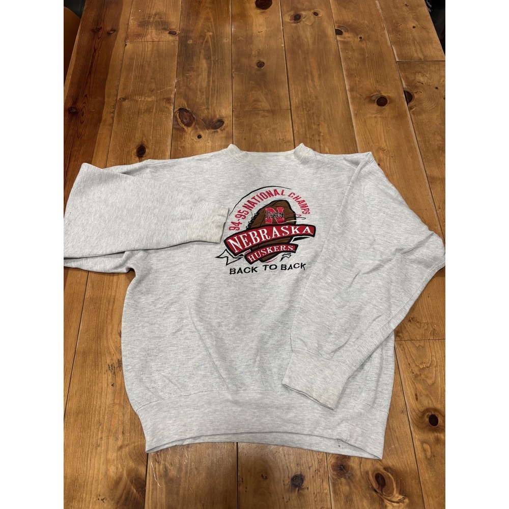Vintage Nebraska Cornhuskers 94-95 National Champs Back to Back Sweatshirt Size
